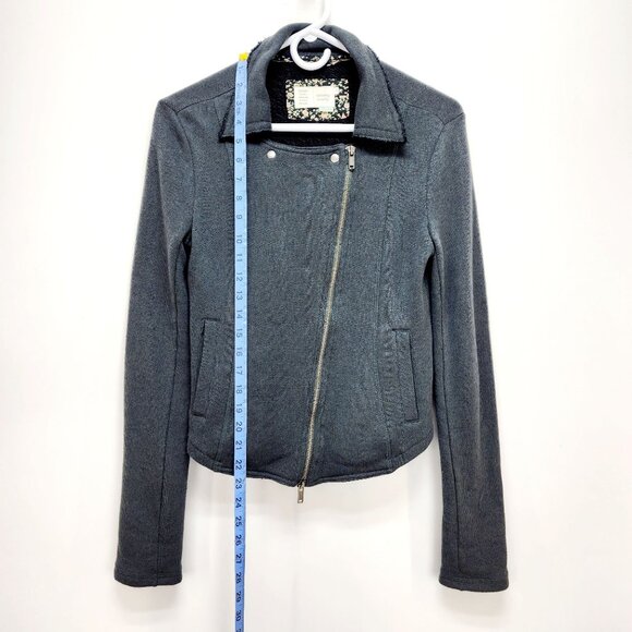 Anthropologie SATURDAY SUNDAY WOMEN'S FLEECE KNIT MOTORCYCLE JACKET green Size X - Picture 6 of 13